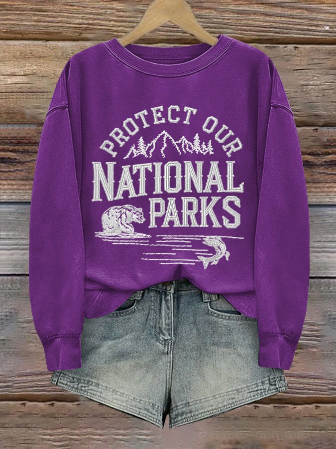 Women's Protect Our National Parks Printed Sweatshirt