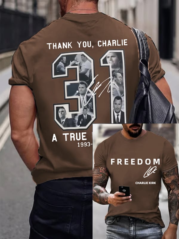 🎂 Happy BirthdayMen's Commemorative Liberty Signature 31 Print T-shirt