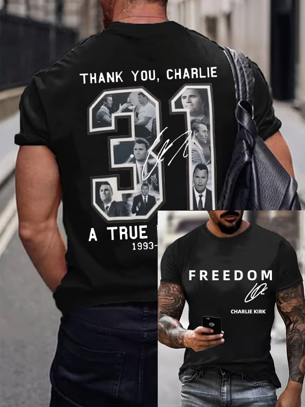 🎂 Happy BirthdayMen's Commemorative Liberty Signature 31 Print T-shirt