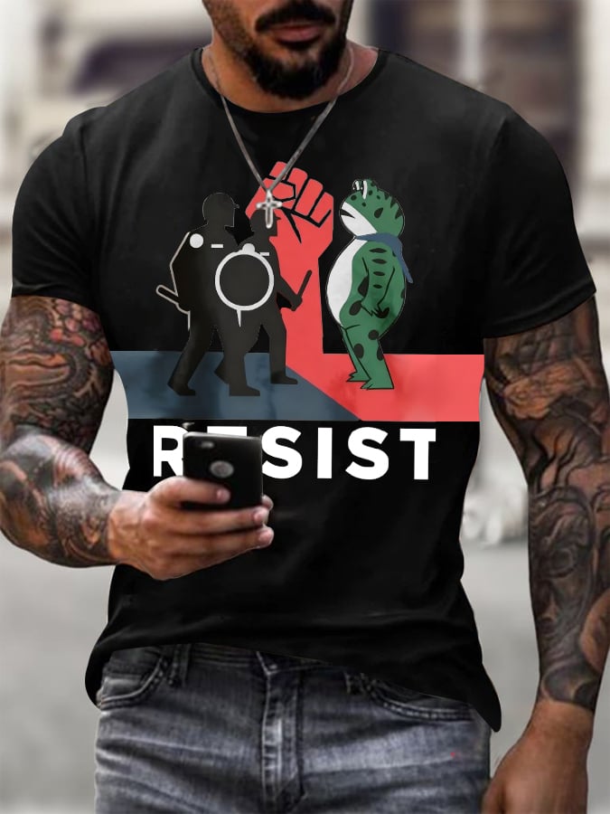 Men's Fdt print short-sleeved T-shirt