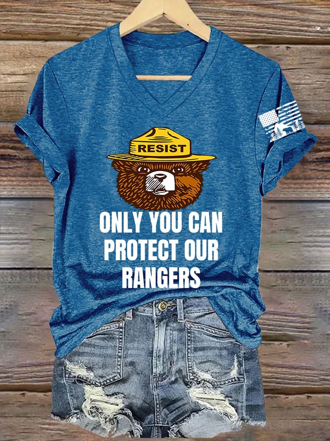 Women's Only You Can Protect Our Rangers Printed T-Shirt
