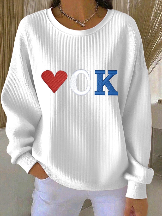 Women's 47 Falg Print Round Neck Sweatshirt