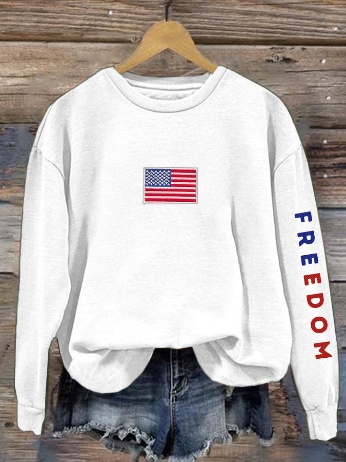 Women's Retro Freedom Print Sweatshirt