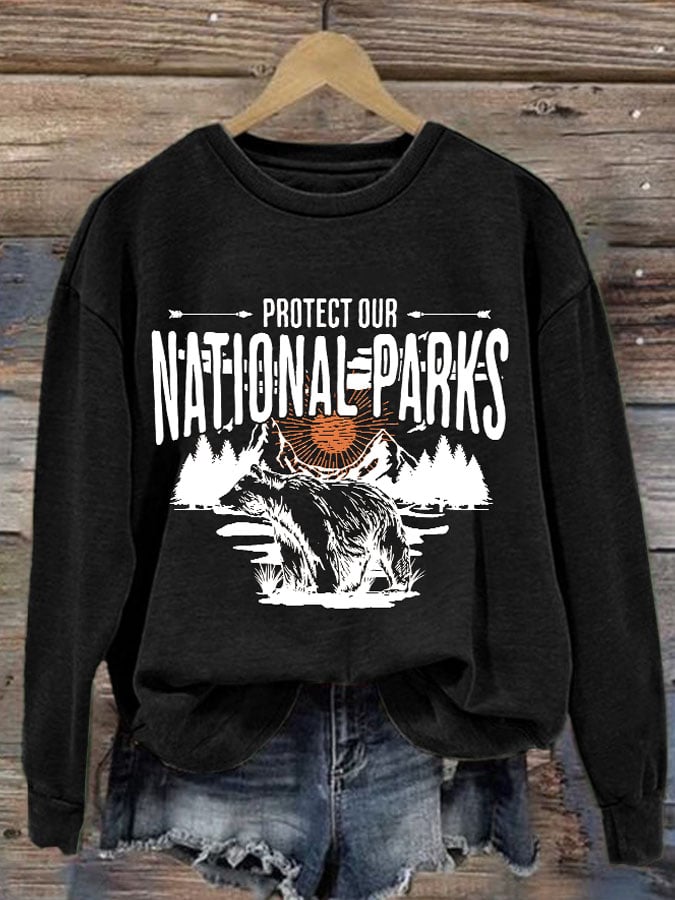 Women's Protect Our National Parks Printed Sweatshirt