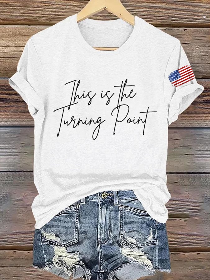 Retro This Is The Turning Point Print T-Shirt