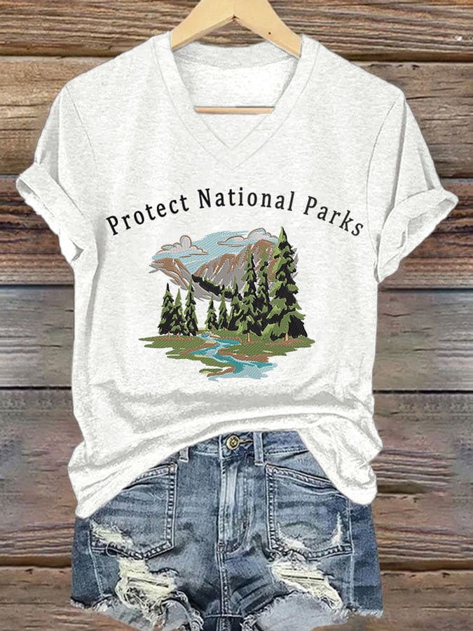 Women's Retro Protect Our National Parks Print T-Shirt