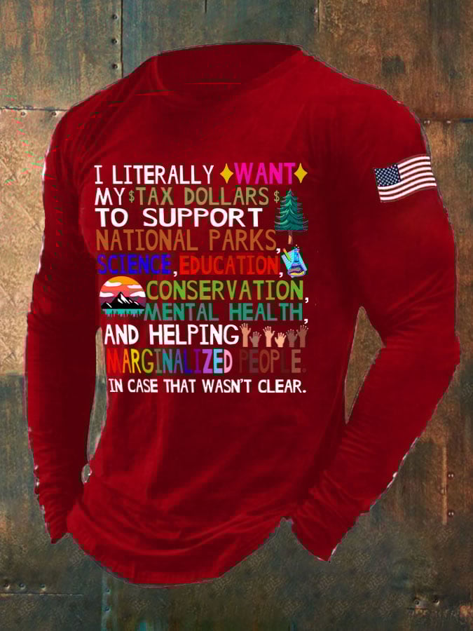 Men's Support National Parks Print Long Sleeve Top