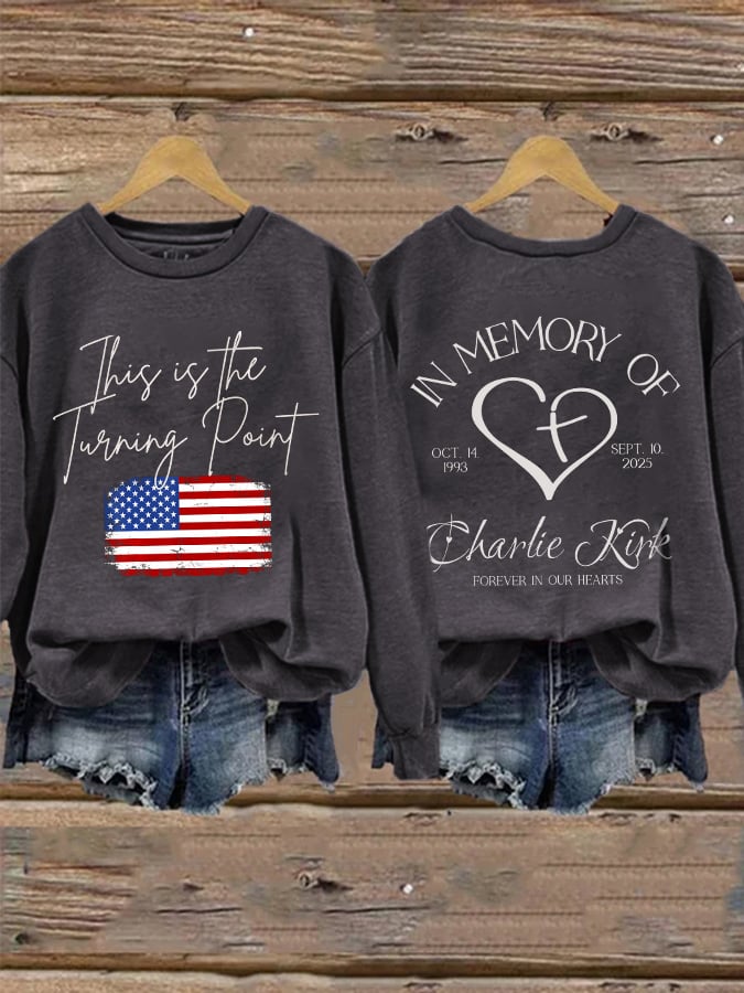 Retro This Is The Turning Point In Memory Of Forever In Our Hearts Print Sweatshirt