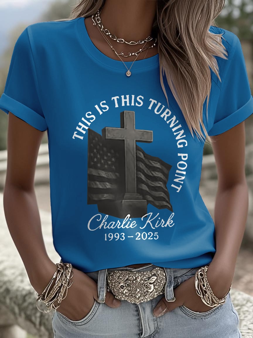 Retro This Is The Turning Point Print T-Shirt