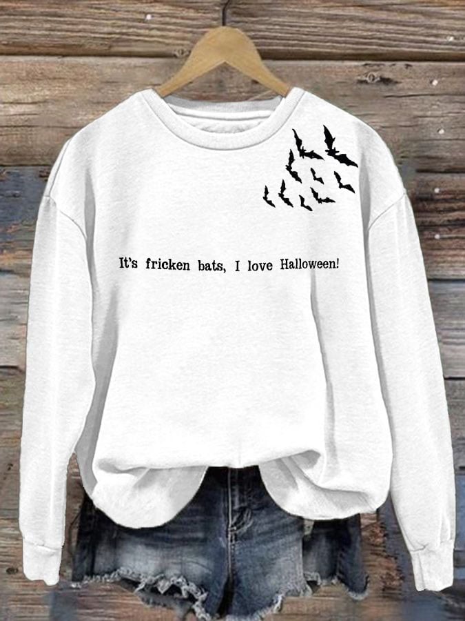 Women's It'S Fricken Bats Halloween Sweatshirt