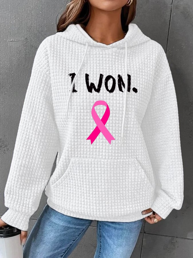 Women's Breast Cancer Survivor Printed Casual Hoodie