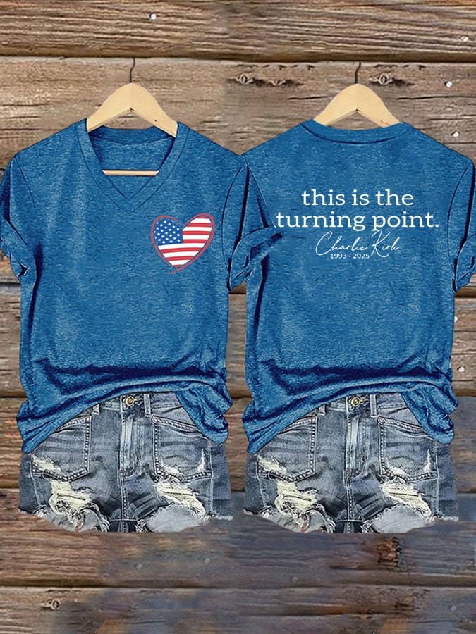 Women's This Is The Turning Point Printed Short-Sleeved T-Shirt