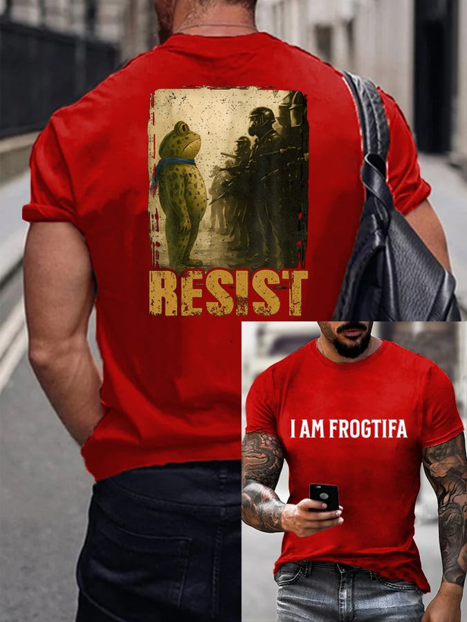 Men's FDT Portland Frog Protest Rage Against The Machine Print T-Shirt