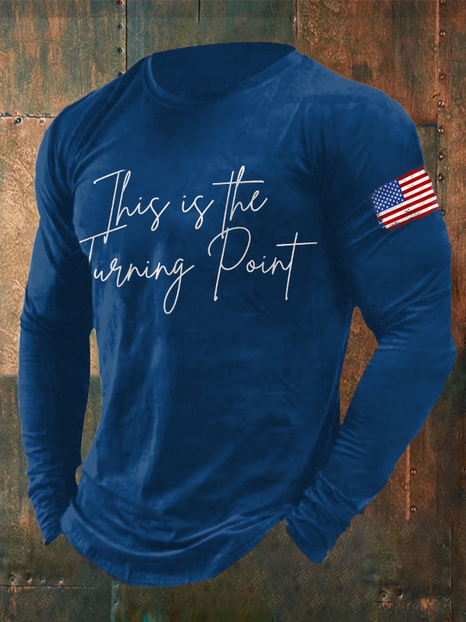 Men's Retro This Is The Turning Point Print T-Shirt