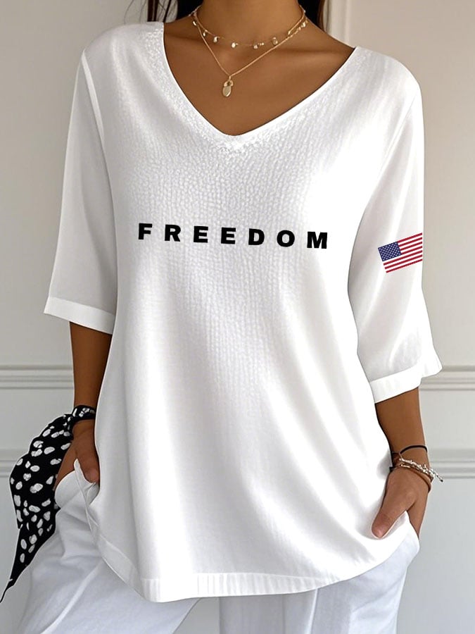 Women'S Casual Letter Print T-Shirt