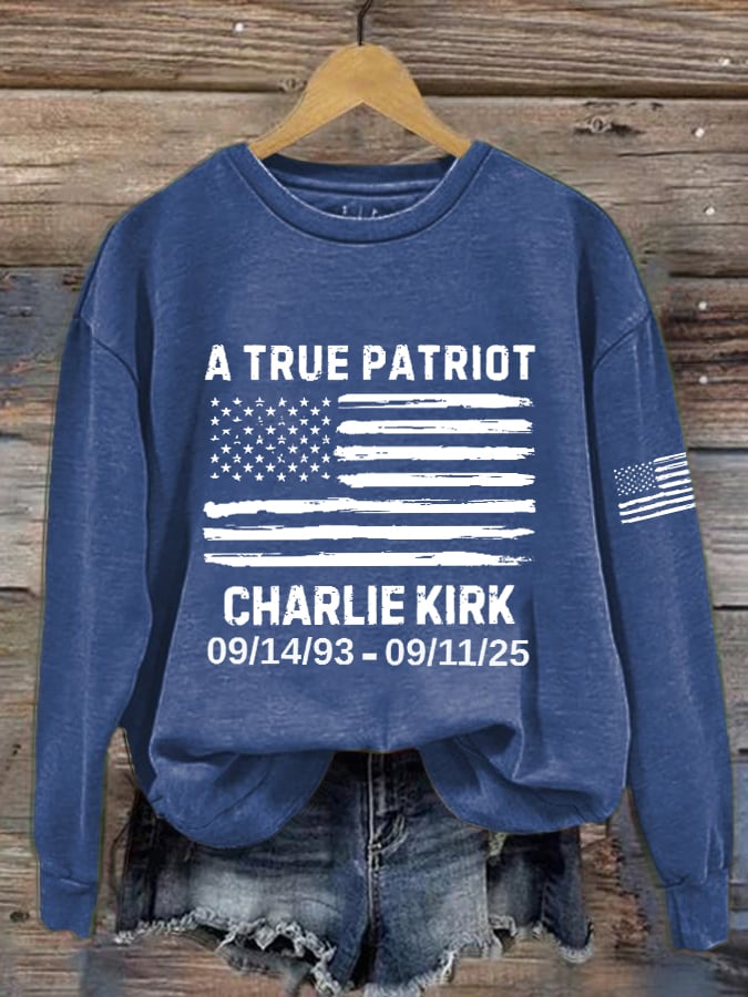 Women's Retro A True Patriot Print Sweatshirt