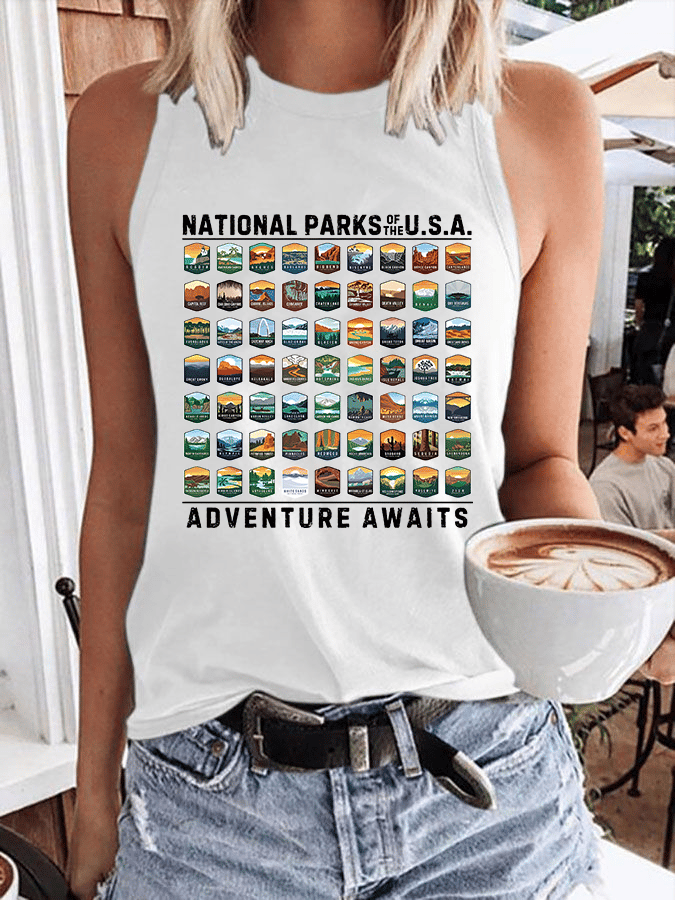 Women's National Parks Of The USA Heat Transfer Casual Vest