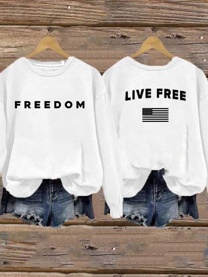 Women's Freedom Print Casual Printed Sweatshirt