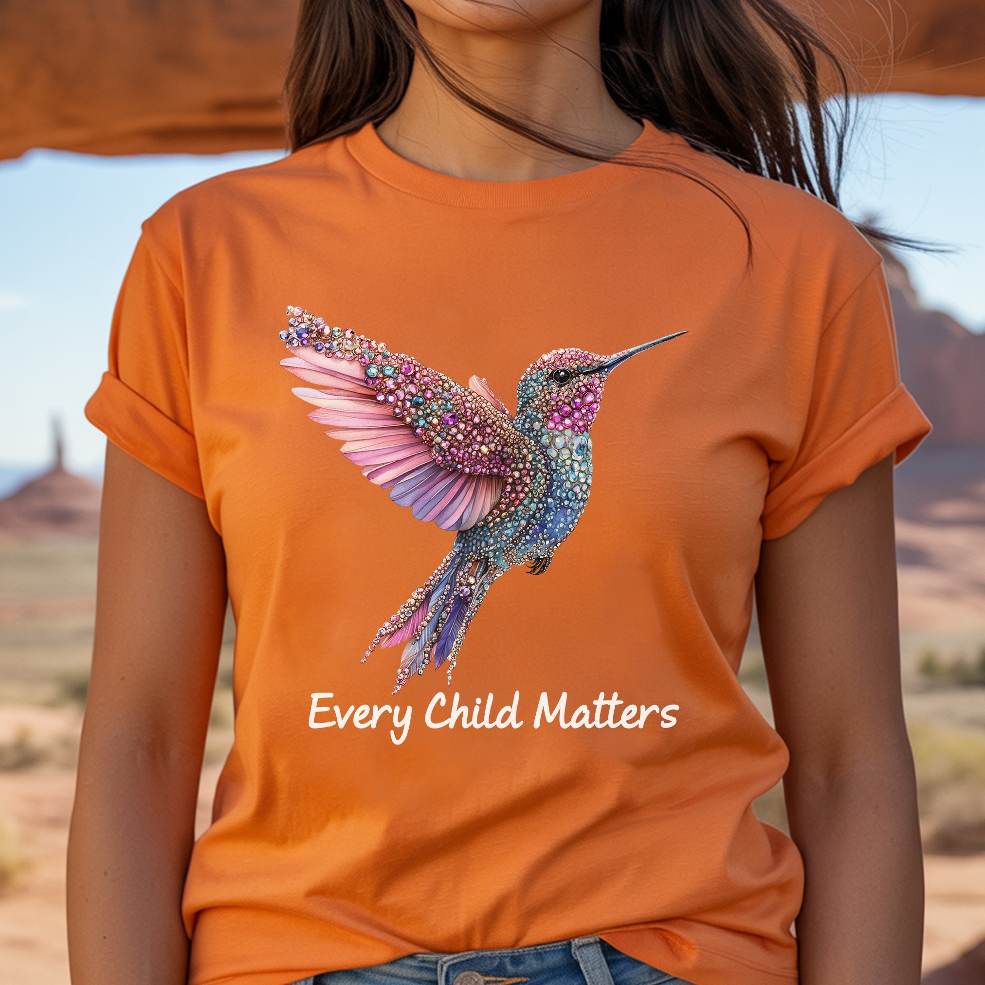 Every Child Matters Hummingbird Orange Awareness Unisex T-Shirt/Hoodie/Sweatshirt