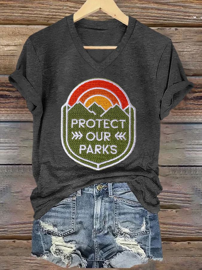 Women's Retro Protect Our Parks Print T-Shirt