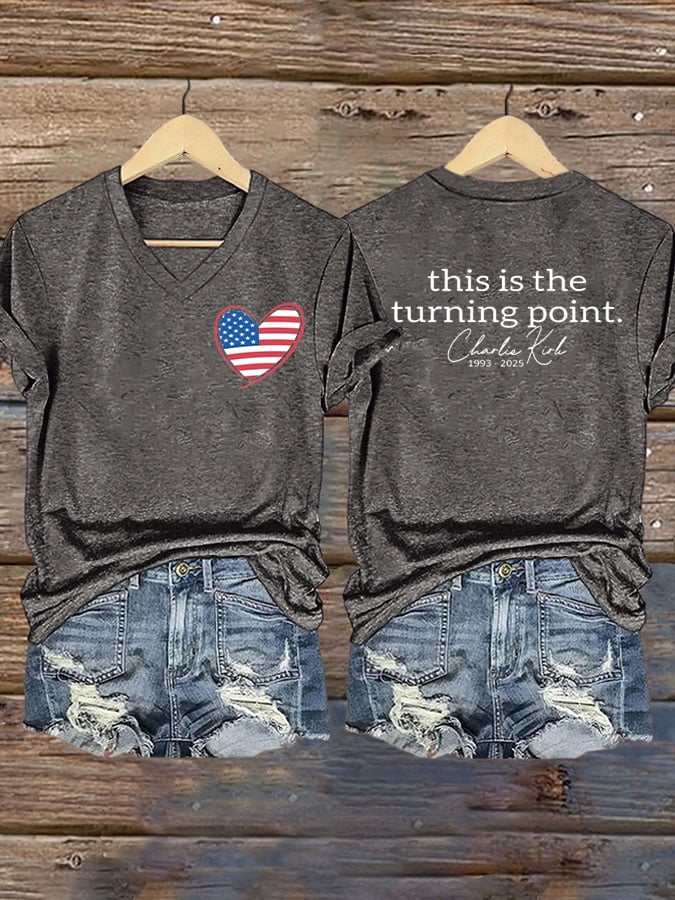 Women's This Is The Turning Point Printed Short-Sleeved T-Shirt