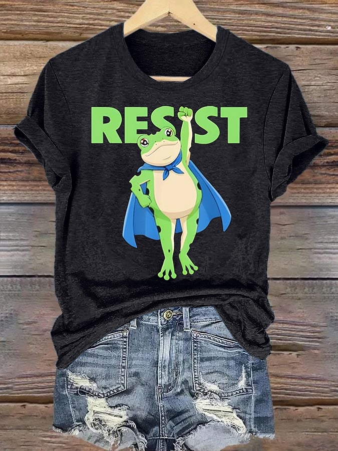 Women's Portland Frog Art Print Casual T-Shirt