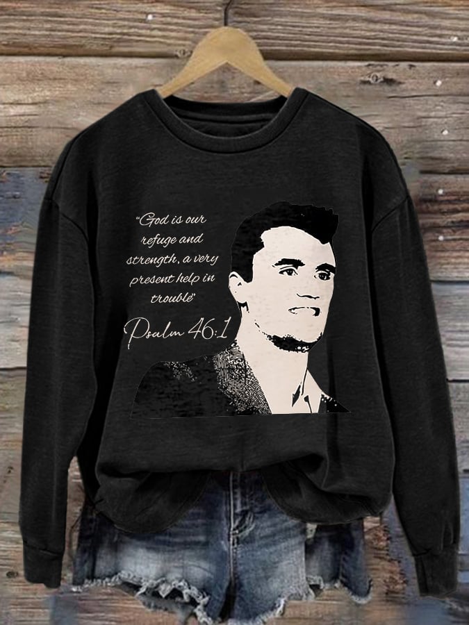 Retro God Is Our Refuge And Strength, A Very Present Help In Trouble Psalm 46:1 Print Sweatshirt