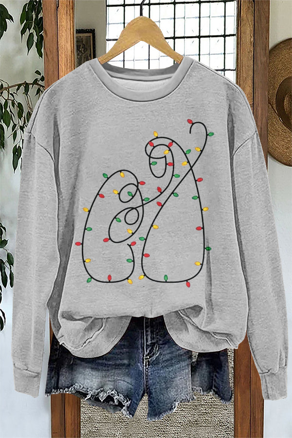 Cute Christian Christmas Lights Print Sweatshirt