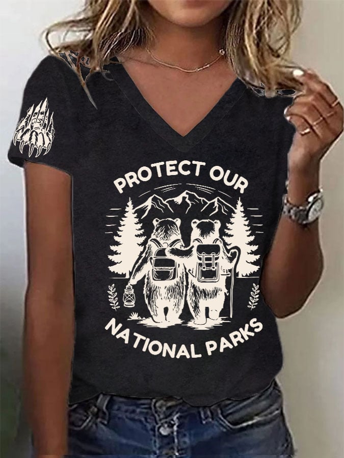 Women's Retro Protect Our National Parks Print T-Shirt