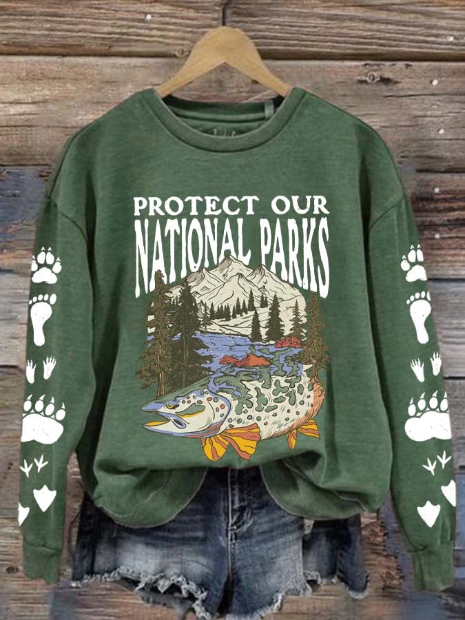 Women's Protect Our National Parks Printed Sweatshirt
