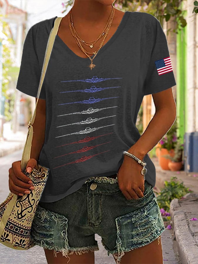 Women's B-2 Ghost Bomber Print Casual T-Shirt