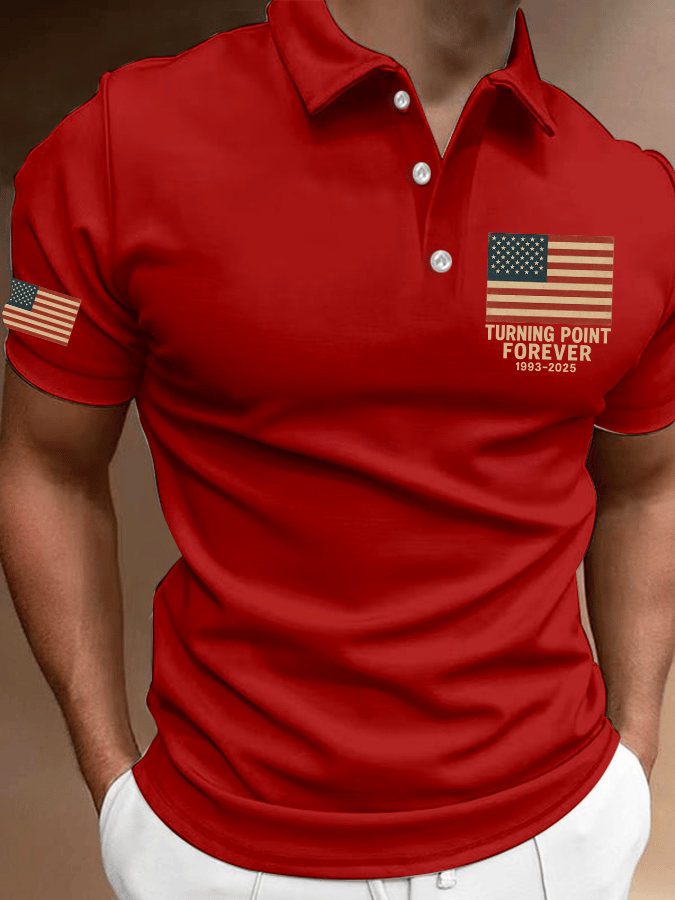Men's Hot Print Casual Polo Shirt