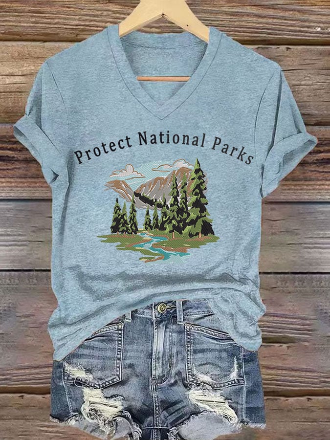 Women's Retro Protect Our National Parks Print T-Shirt
