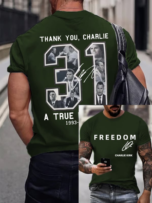 🎂 Happy BirthdayMen's Commemorative Liberty Signature 31 Print T-shirt