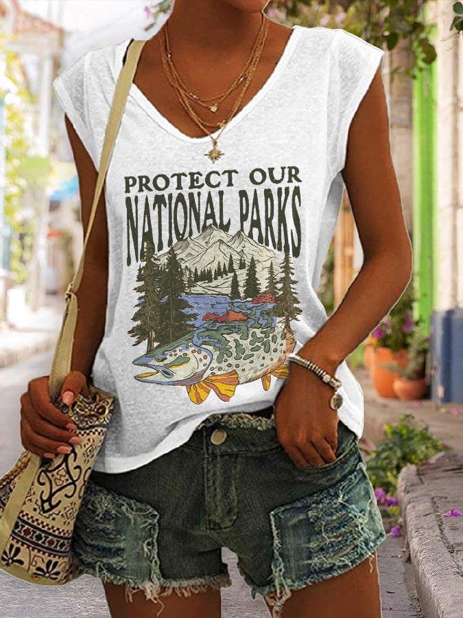 Women's Protect Our National Parks Print Tank Top