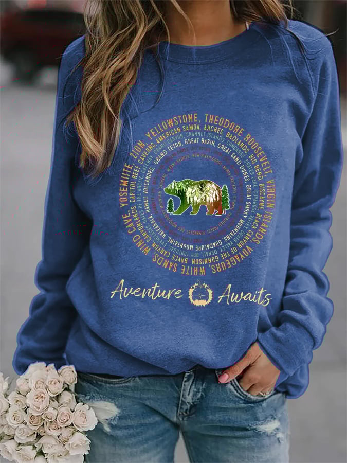 Women's National Parks Explore, Protect, Preserve Print Sweatshirt