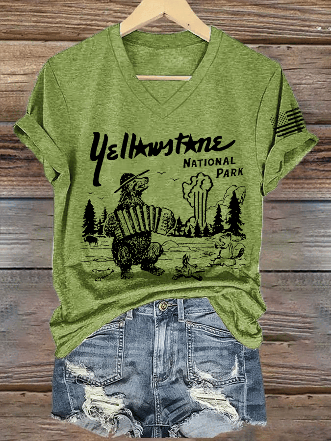 Women's National Parks Print V-Neck T-Shirt