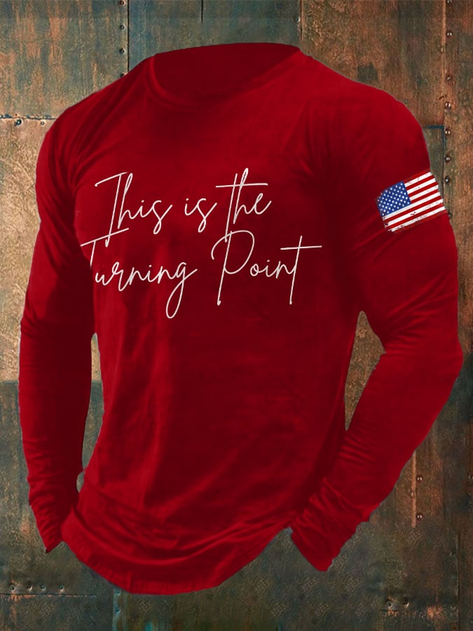 Men's Retro This Is The Turning Point Print T-Shirt