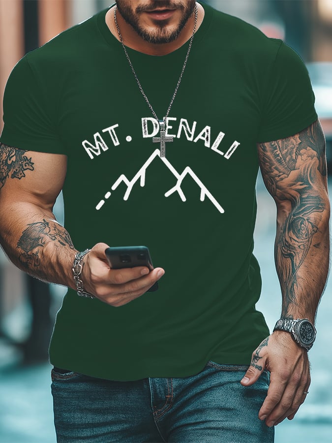 Men's Protect Our National Parks Printed Round Neck T-Shirt