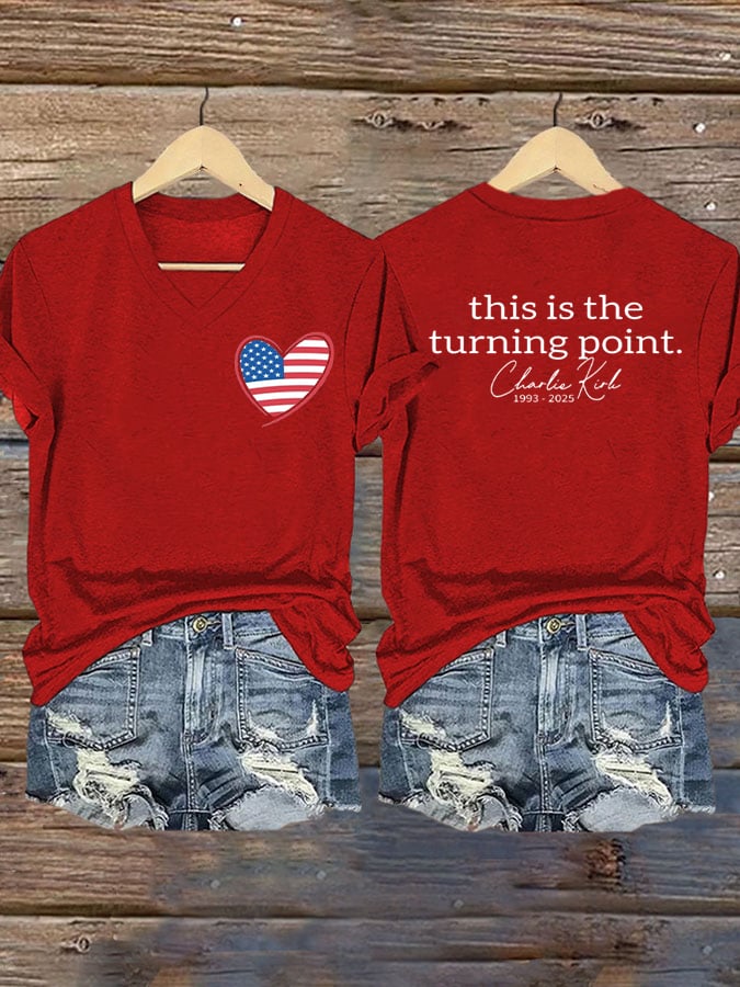 Women's This Is The Turning Point Printed Short-Sleeved T-Shirt