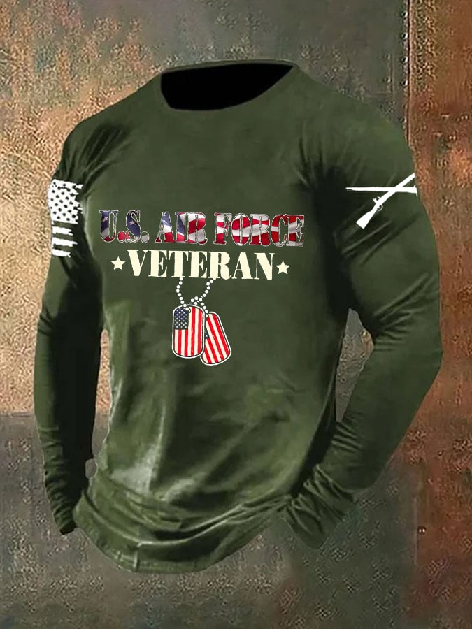 Men's Vintage Veteran Print T-Shirt