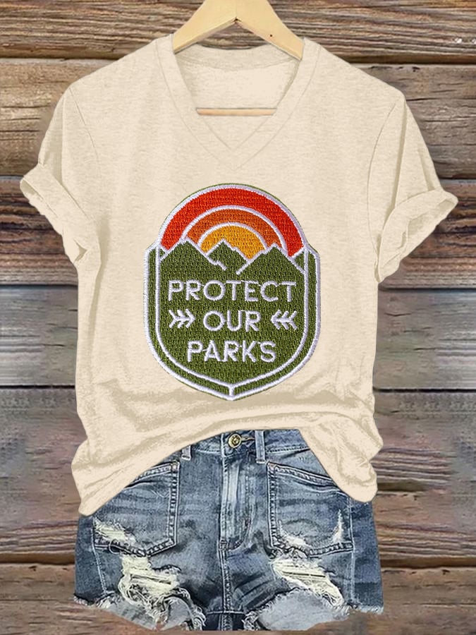 Women's Retro Protect Our Parks Print T-Shirt