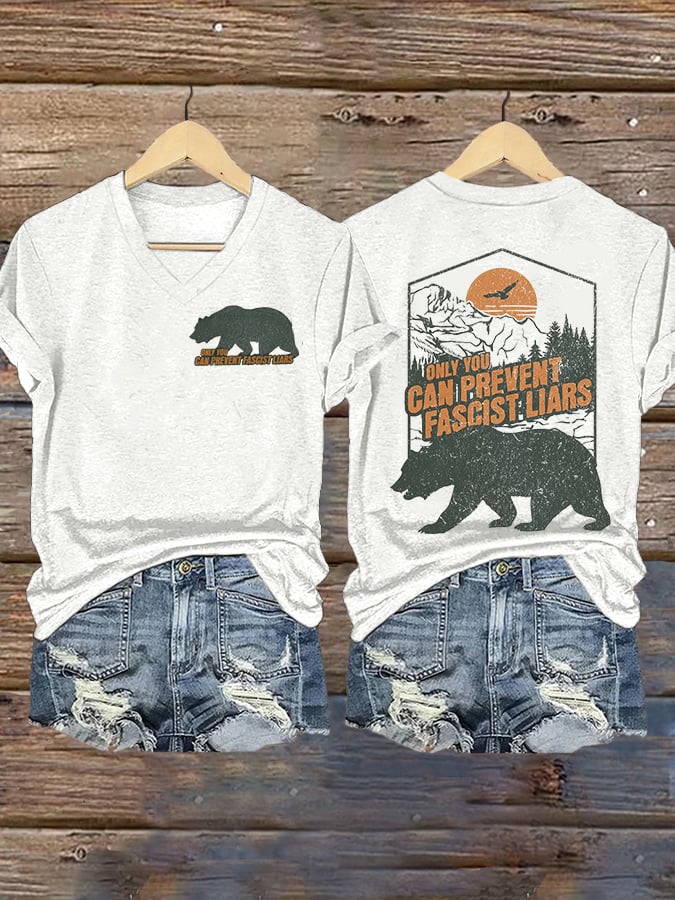 Women's National Park Print V-Neck T-Shirt