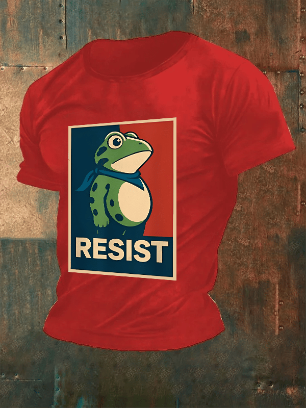 Men's Portland Frog Art resist Print Casual T-Shirt