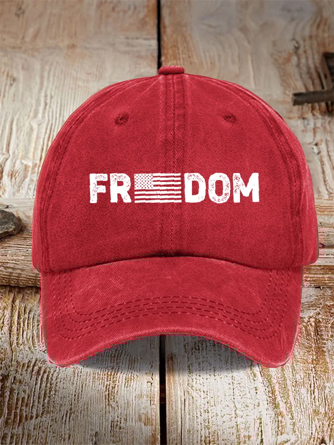Unisex Freedom American Flag Print Baseball Cap