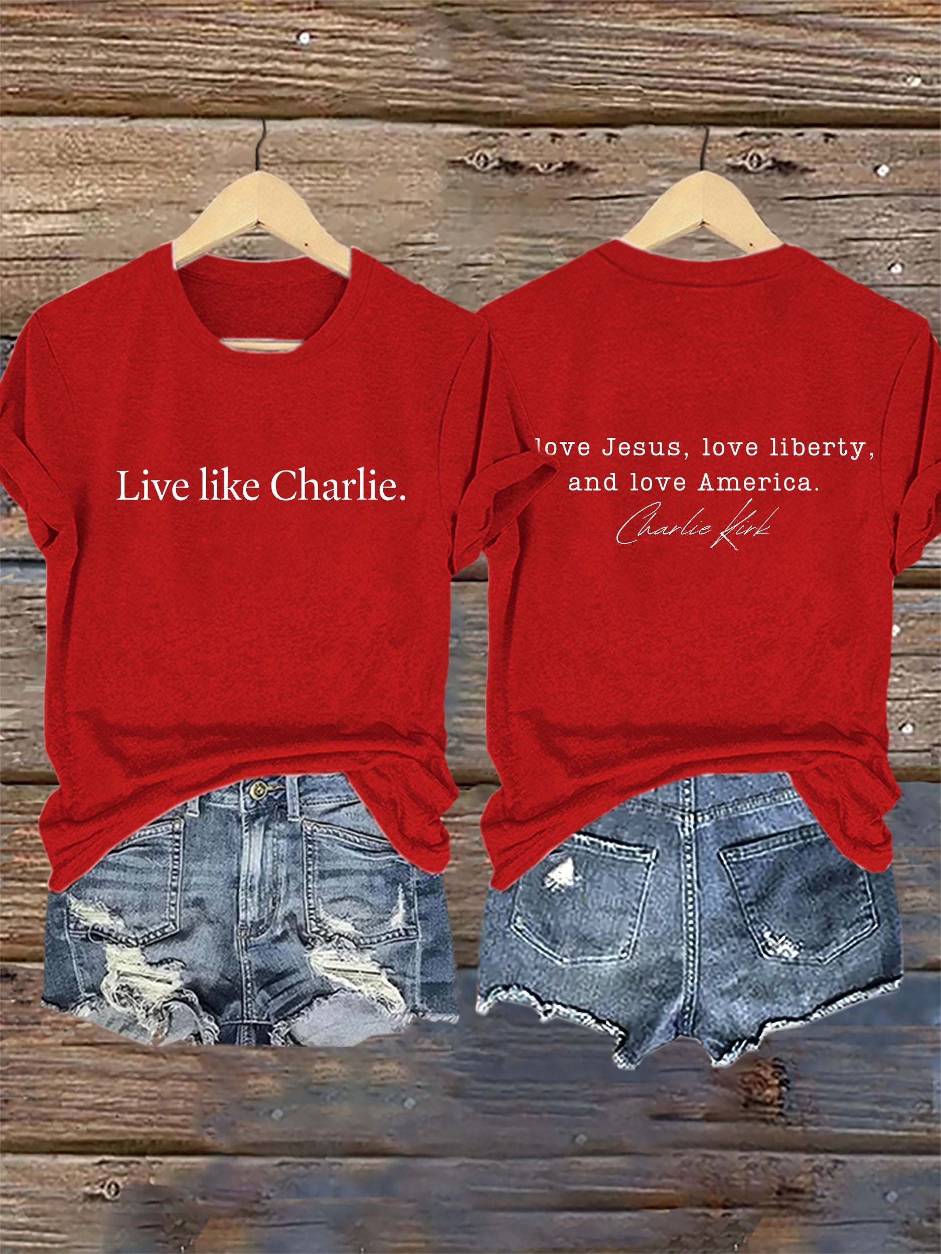 Retro Live Like I Love Jesus, Love Liberty, And Love America Print T-Shirt