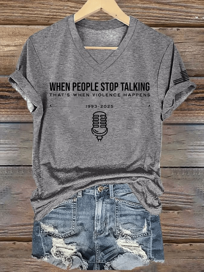 Women's Hot Spot Print V-Neck T-Shirt