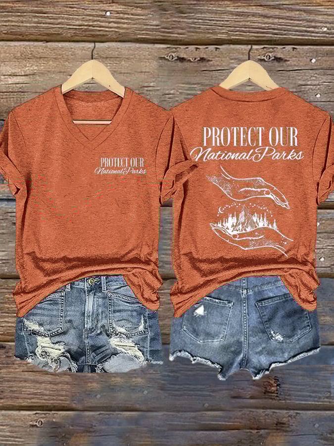 Women's Retro Protect Our National Park Print T-Shirt