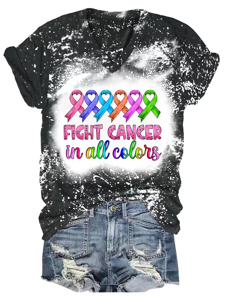 Breast Cancer Print Short Sleeve T-Shirt