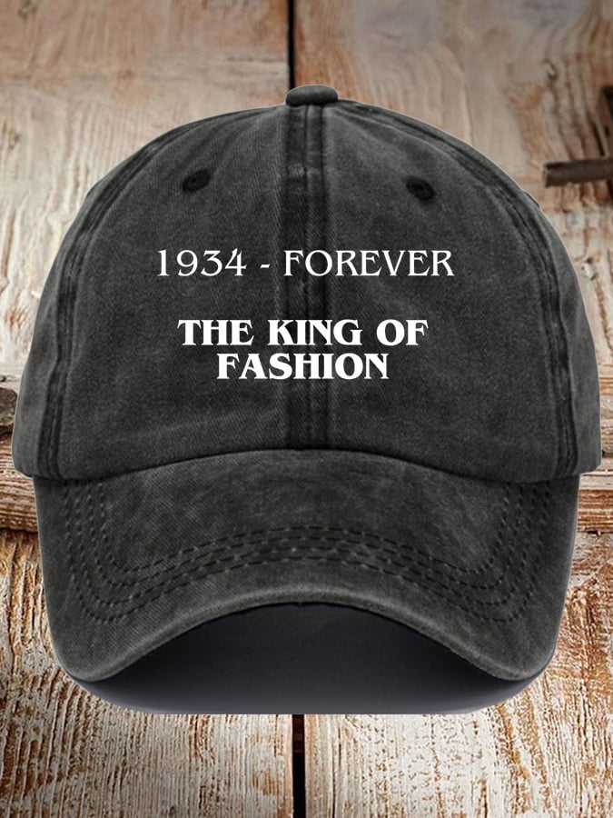 Retro Forever The King Of Fashion Print Baseball Cap